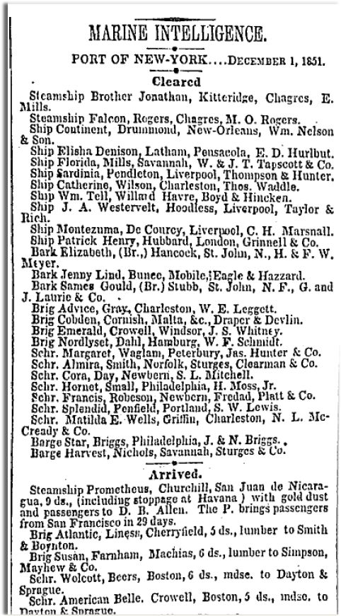 Brother Jonathan New York Times December 1851